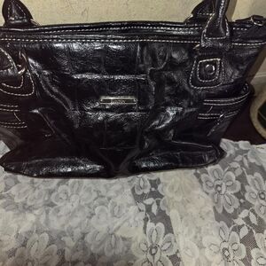 Vintage Koltov Black & Silver Shoulder Bag